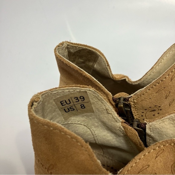 Coolway Nelia open toe laser cut booties tan leather size 39 - Picture 3 of 10